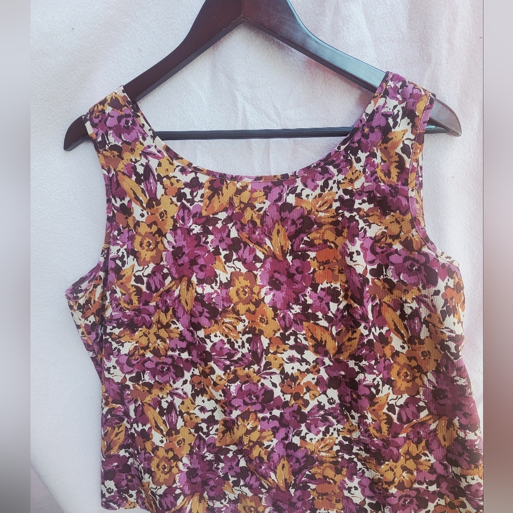 Covington Purple and Yellow Floral Tank Top